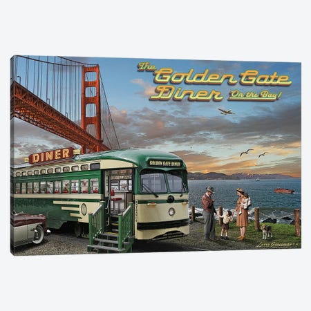 Golden Gate Diner Canvas Print #LRG69} by Larry Grossman Canvas Art Print