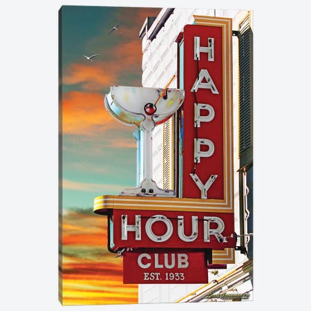 Happy Hour Club Canvas Print #LRG71} by Larry Grossman Canvas Art