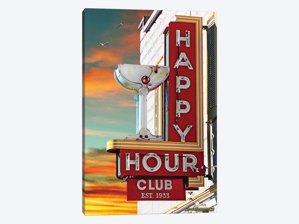 Happy Hour Club by Larry Grossman 1-piece Art Print