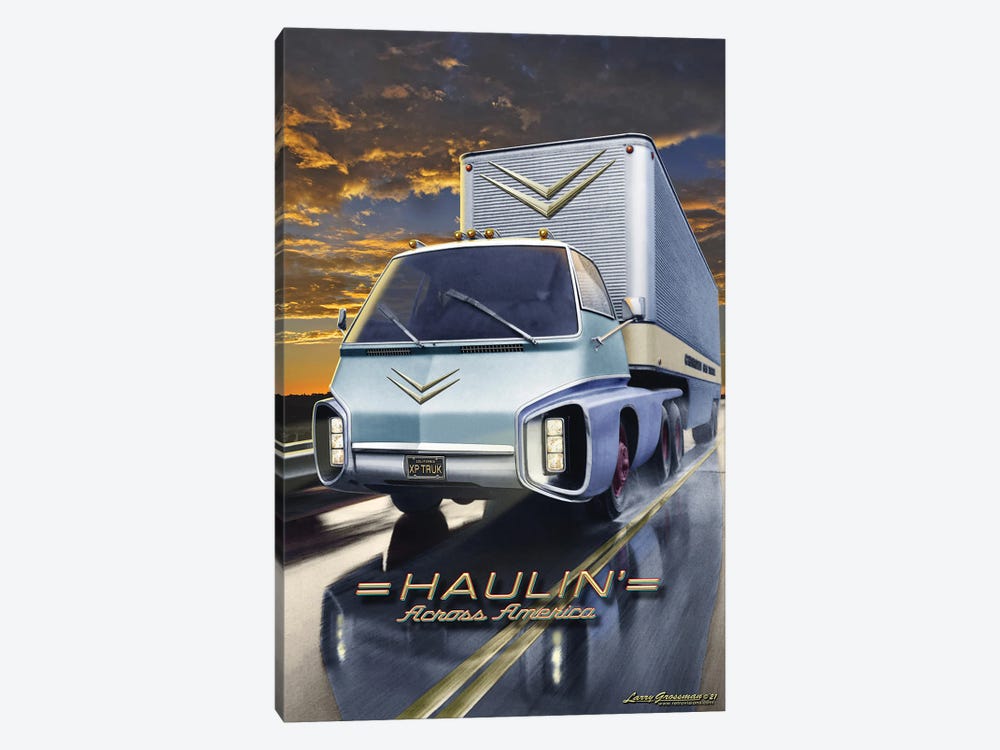 Haulin' Truck by Larry Grossman 1-piece Canvas Art Print