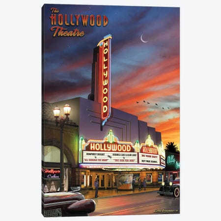 Hollywood Theatre Canvas Print #LRG76} by Larry Grossman Canvas Art Print