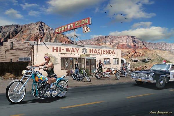 Motorcycles: Hot Pussuit by Larry Grossman