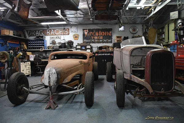 Vintage Décor: Hot Rod Garage by Larry Grossman