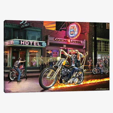 HWY To Hell Canvas Print #LRG79} by Larry Grossman Canvas Wall Art