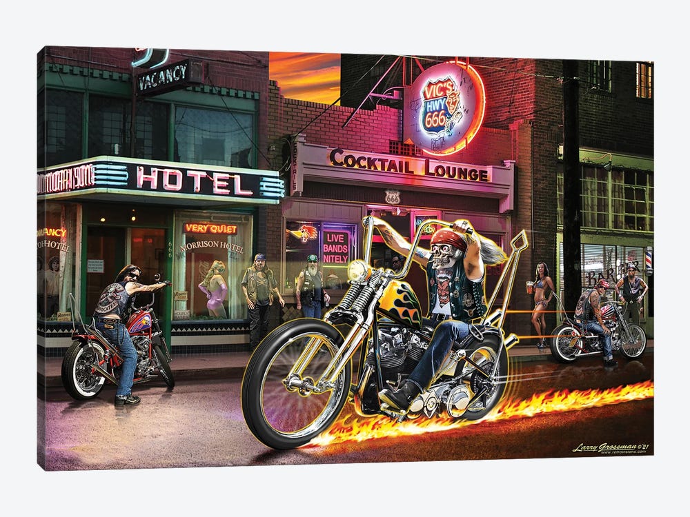 HWY To Hell by Larry Grossman 1-piece Art Print