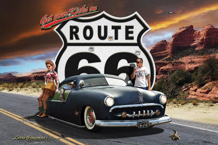 Kicks On Rt. 66 by Larry Grossman wall art