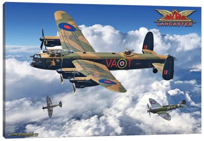 Lancaster Bomber Canvas Art Print - Airplane Art