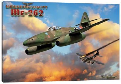 Me-262 Canvas Art Print - Military Aircraft Art