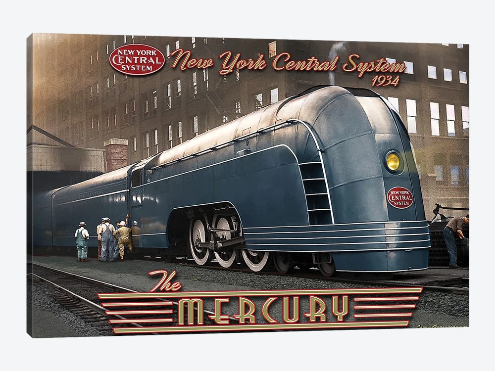 N.Y. Central Mercury Train by Larry Grossman 1-piece Canvas Art