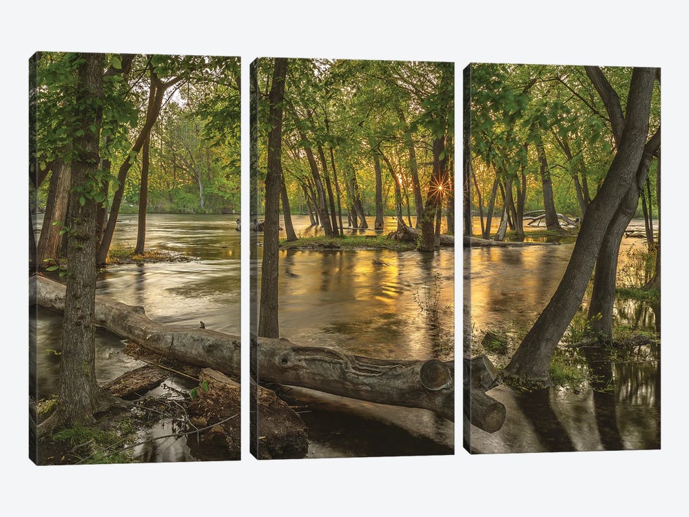 Sunset On Boise River by Louis Ruth 3-piece Canvas Artwork
