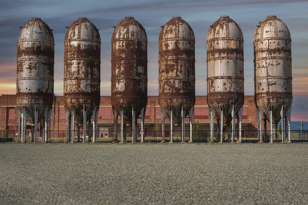 Dereliction: Silo Row Sunset by Louis Ruth