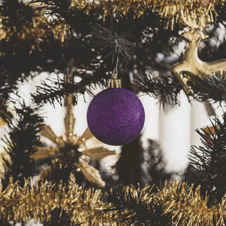 Christmas Tree With Purple Ornament