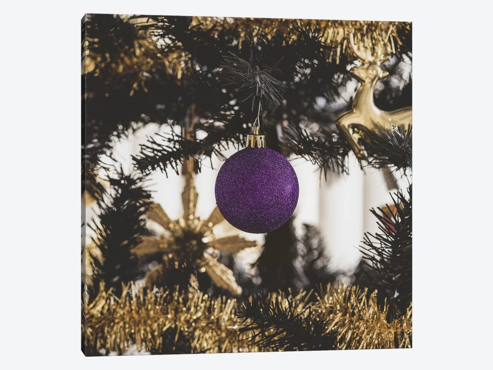Christmas Tree With Purple Ornament by Louis Ruth 1-piece Canvas Art