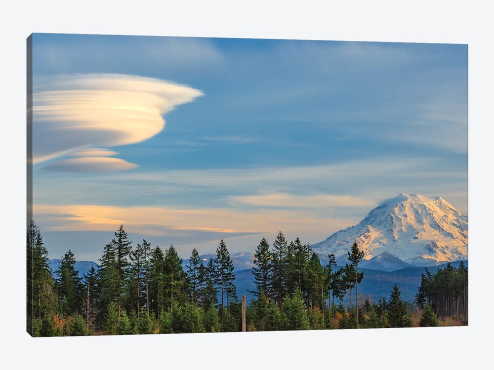 Rainier With Linticular Clouds by Louis Ruth 1-piece Canvas Art