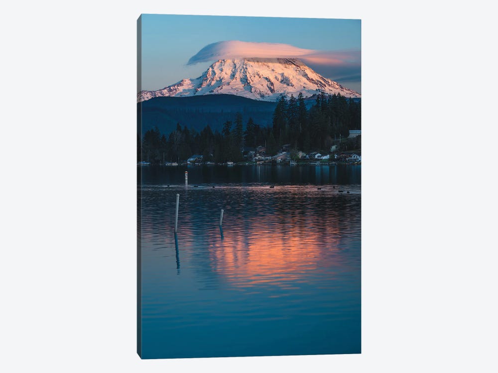 Rainier Sunset On Clear Lake by Louis Ruth 1-piece Canvas Print
