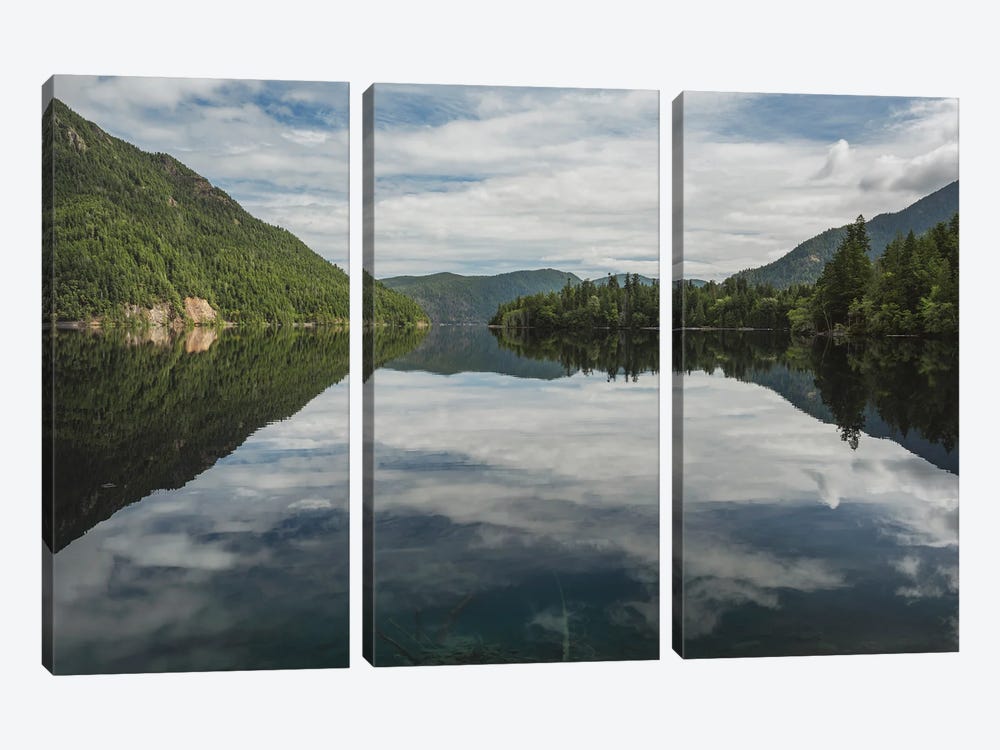 Reflections On Lake Crescent Wide View by Louis Ruth 3-piece Canvas Artwork