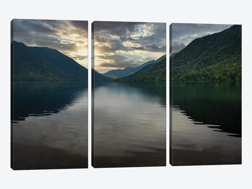 Morning View On Lake Crescent by Louis Ruth 3-piece Art Print