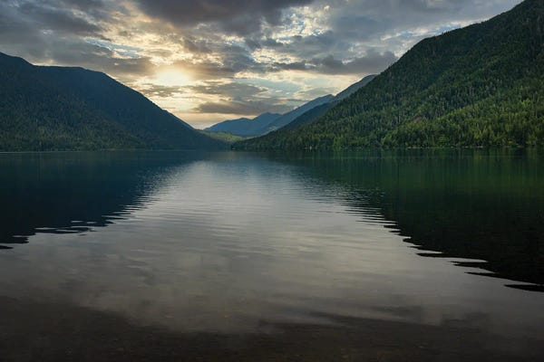 Louis Ruth: Morning View On Lake Crescent by Louis Ruth