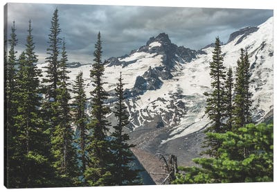 Peaks And Glaciers Canvas Art Print - Snowy Mountain Art