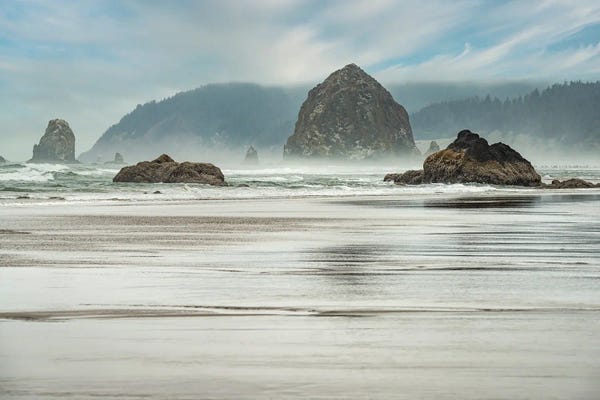 Oregon: Haystack Rock Canyon Beach by Louis Ruth