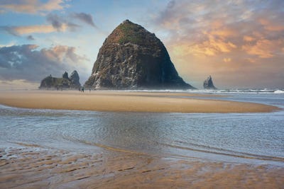 Family Time At Cannon Beach by Louis Ruth framed canvas print