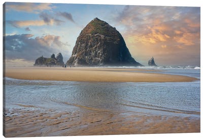 Family Time At Cannon Beach Canvas Art Print