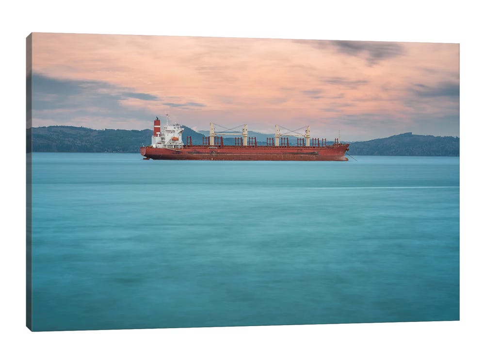 Bulk Carrier Cargo Ship - Canvas Print Wall Art by Louis Ruth ( transportation > by Water > Boats art) - 8x12 in