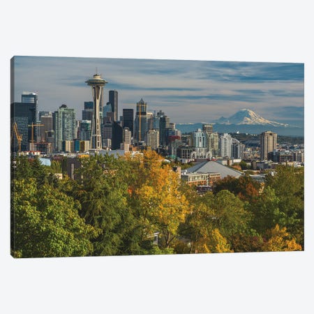 Seattle And Mount Rainer Canvas Print #LRH84} by Louis Ruth Art Print