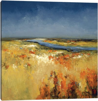 Sunlit Fields Canvas Art Print - Lisa Ridgers