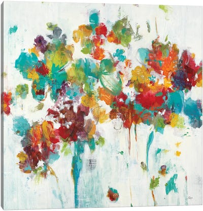 Colored Blooms Canvas Art Print - Lisa Ridgers