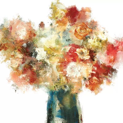 Muted Bouquet V5 by Lisa Ridgers framed canvas print