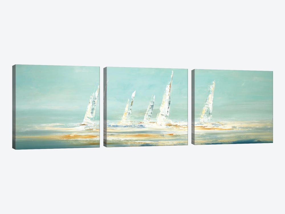 Sail Day II by Lisa Ridgers 3-piece Canvas Art