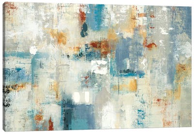Layers Of Connection Canvas Art Print - Abstract Bathroom Art