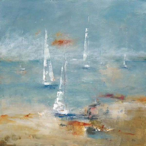 Large Coastal Art - Canvas Prints: Sail Away by Lisa Ridgers