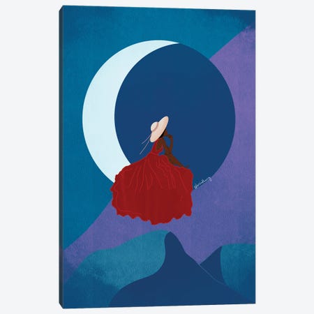 Moon Lady Canvas Print #LRM22} by Lorintheory Canvas Print