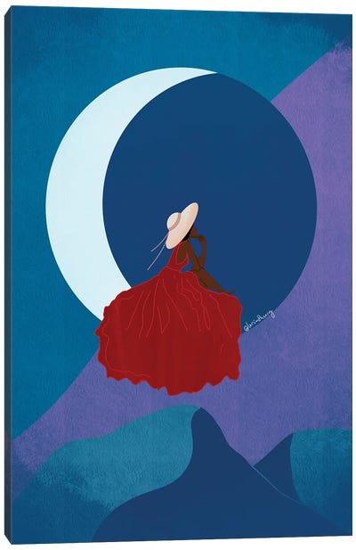 Moon Lady Canvas Art Print - Lorintheory