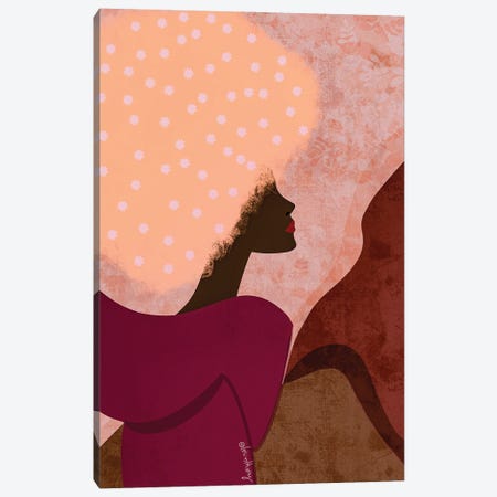 Pink Black Girl Canvas Print #LRM42} by Lorintheory Art Print