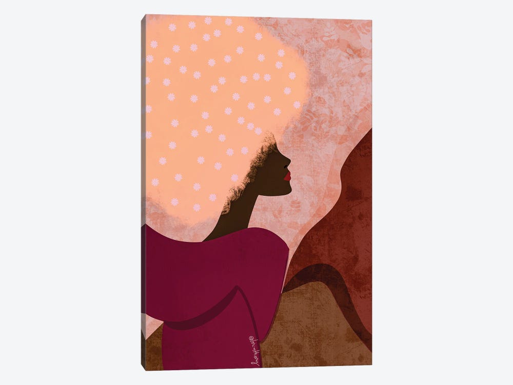 Pink Black Girl by Lorintheory 1-piece Canvas Print
