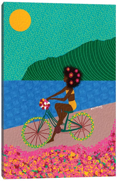 Biking Canvas Art Print - Art Gifts for Her