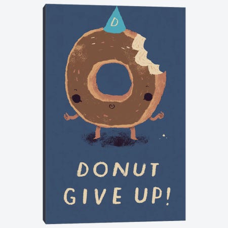 Donut Give Up Canvas Print #LRO13} by Louis Roskosch Canvas Artwork