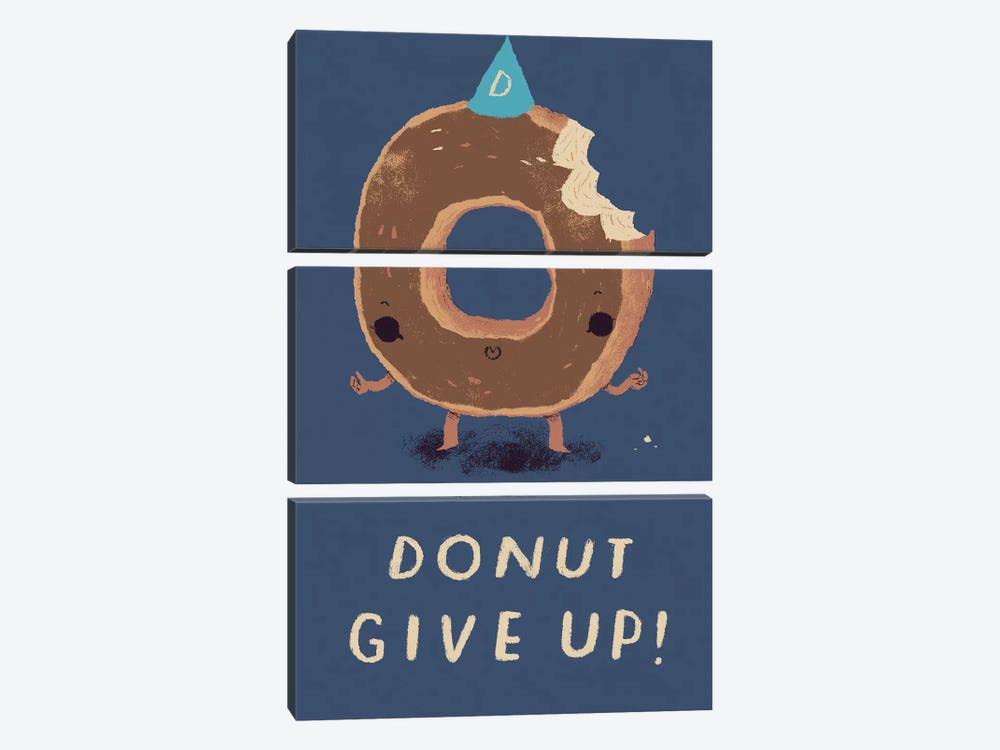 Donut Give Up by Louis Roskosch 3-piece Canvas Wall Art