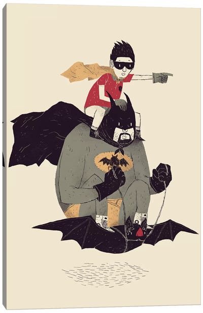 Batmobile Canvas Art Print - Justice League