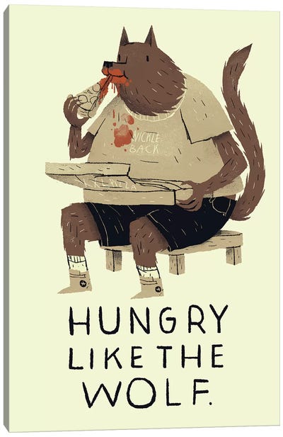 Hungry Like The Wolf Canvas Art Print - Wolf Art