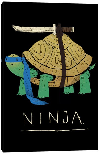 Ninja Blue Canvas Art Print - Turtle Art