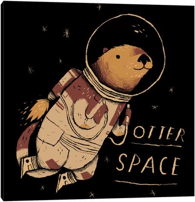 Otter Space Canvas Art Print - Space Lover