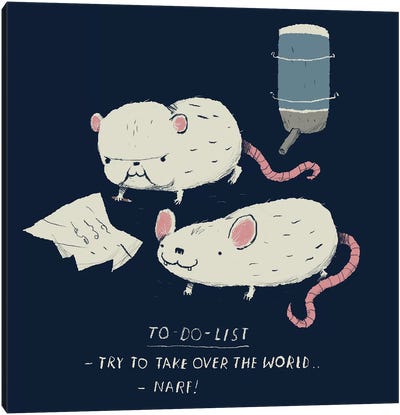 Pinky And The Brain's To Do List Canvas Art Print - Louis Roskosch