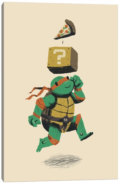Pizza Power-Up Canvas Art Print - Turtle Art
