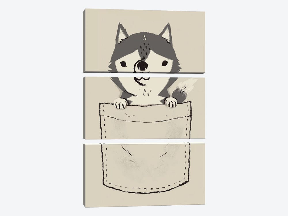 Pocket Husky by Louis Roskosch 3-piece Canvas Art