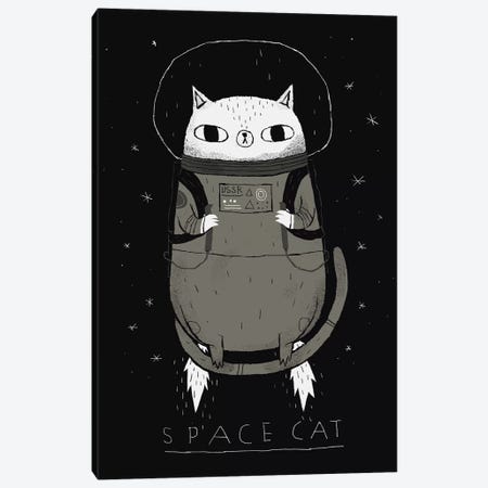 Space Cat Canvas Print #LRO65} by Louis Roskosch Canvas Artwork