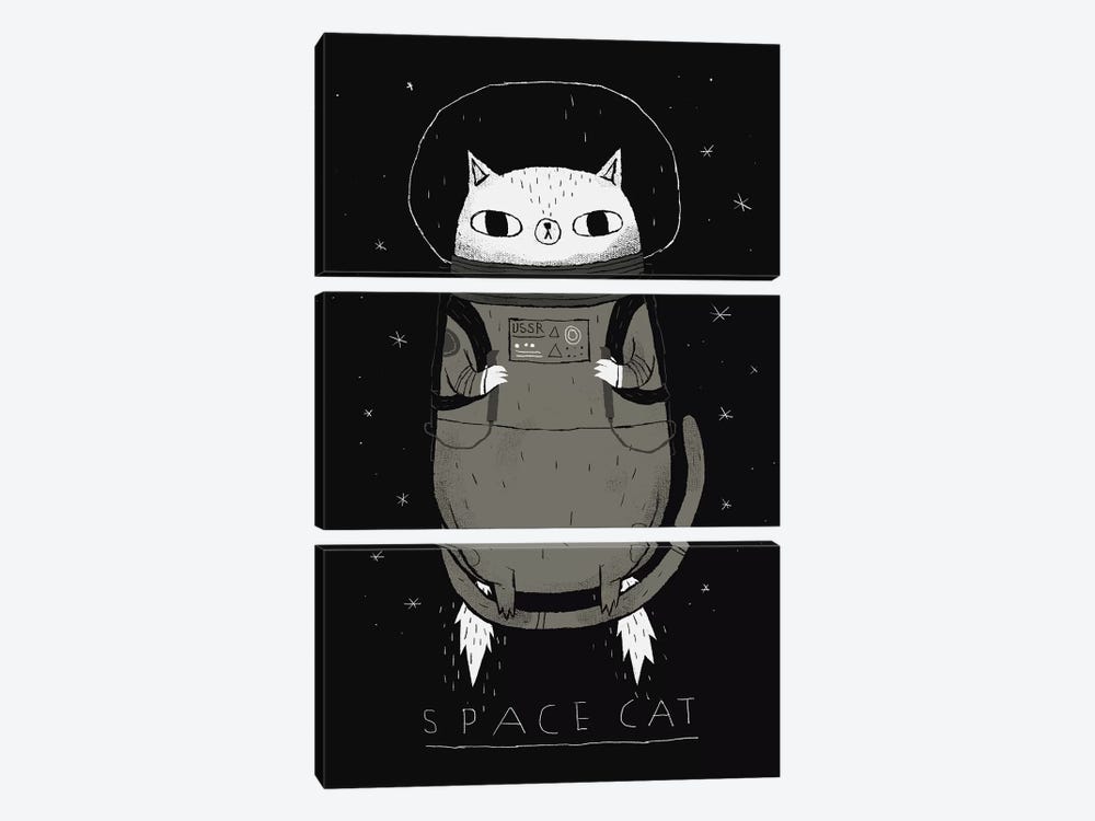 Space Cat by Louis Roskosch 3-piece Canvas Print